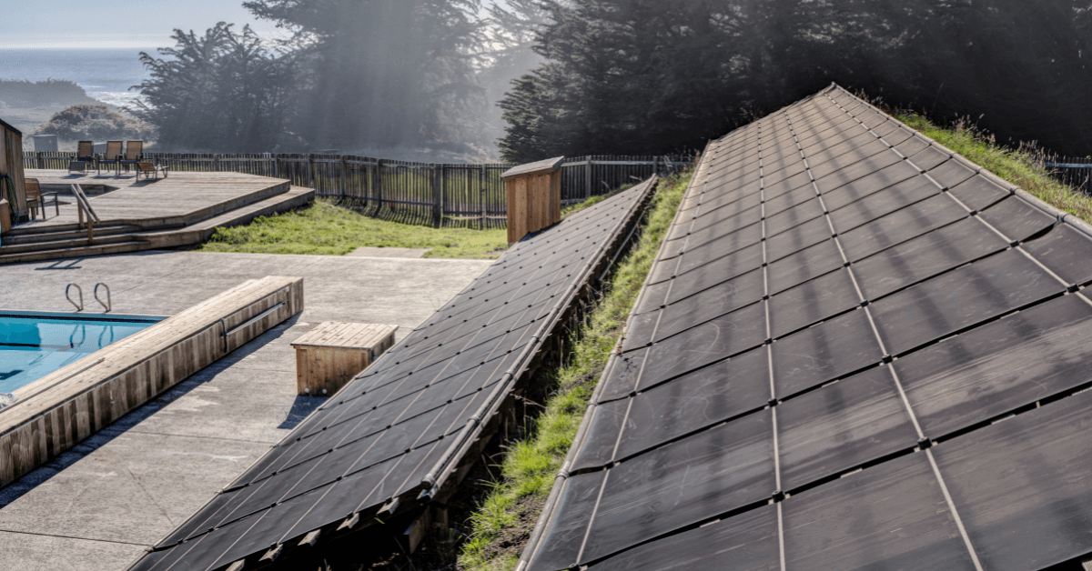 Solar panels for solar water heating for residential pools