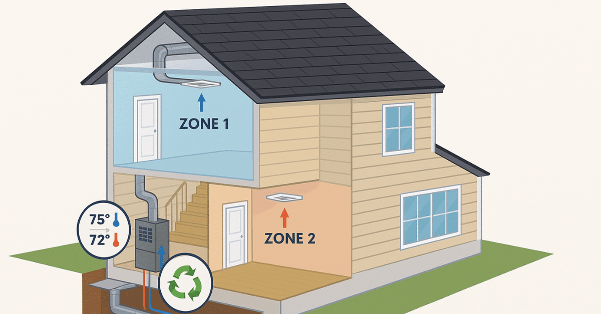 Diagram of residential hvac zoning systems