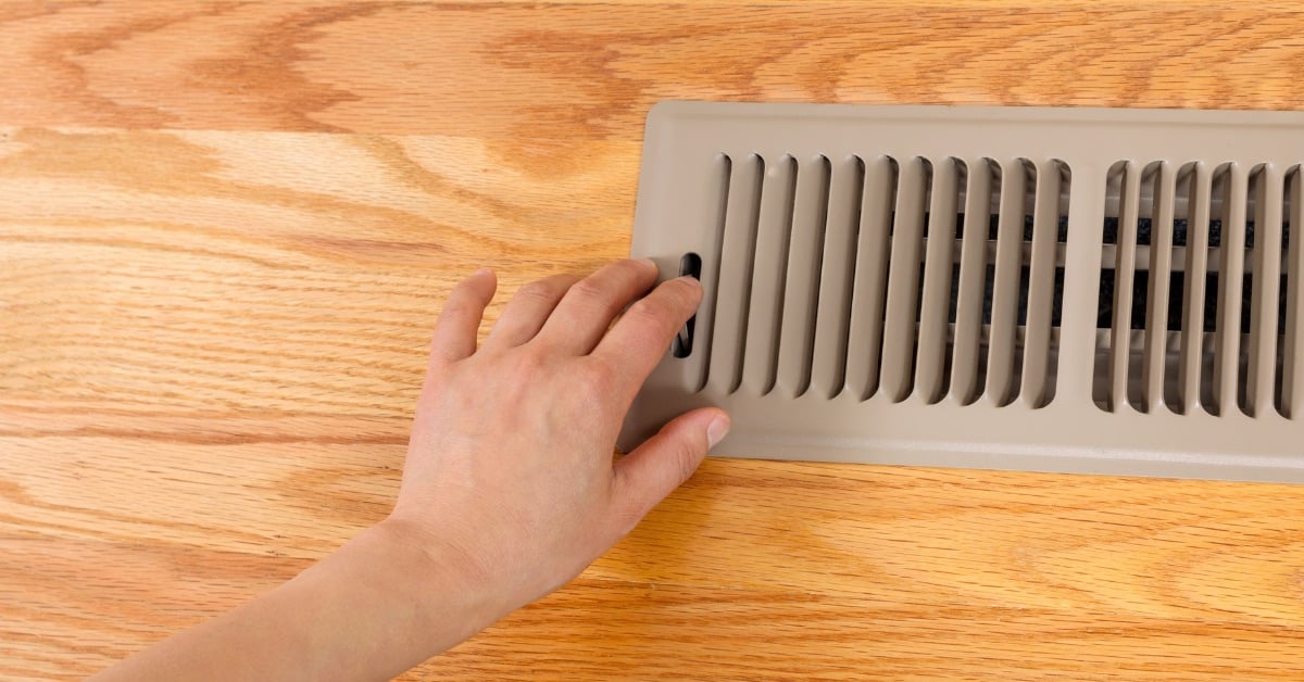 Warm air coming from vents