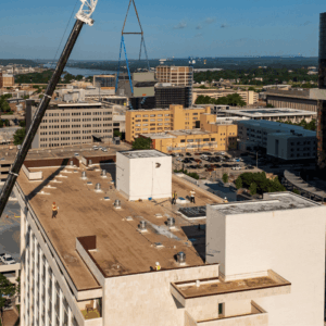 Commercial rooftop HVAC installation project